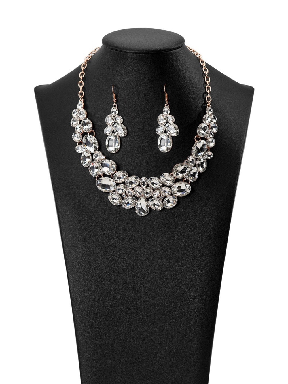 Crystal Statement Bib Necklace & Earrings Set - Picture 2 of 5